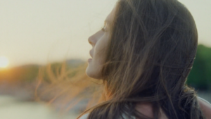 close up of girl looking away from camera