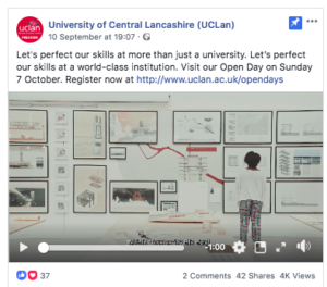 UCLan TOGETHER 2018:19 student recruitment campaign - Social Media